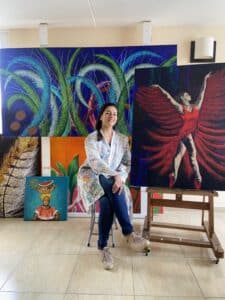 My body of work includes different themes such as nature, movement and traditional scenes from my country