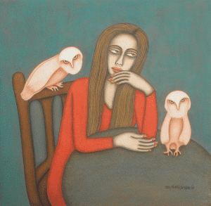 A woman with pet