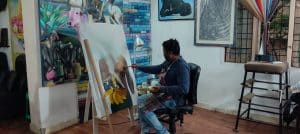 After arduous toil, an artist's soul finds boundless rapture in their creation.
