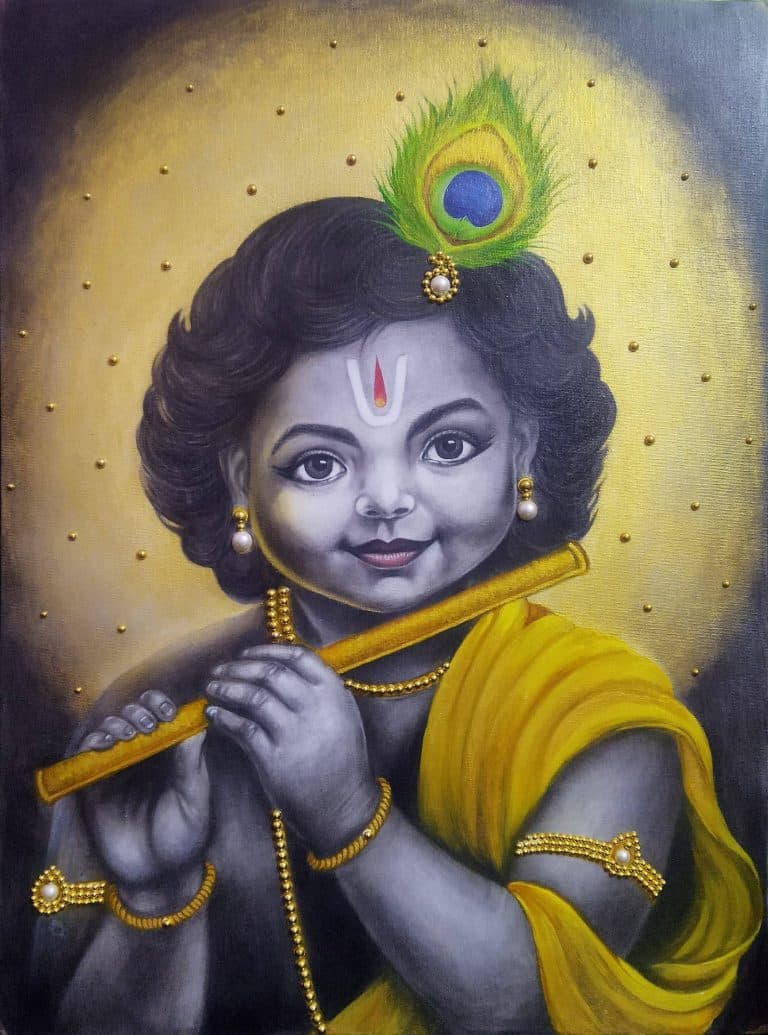Lord Krishna Acrylic painting