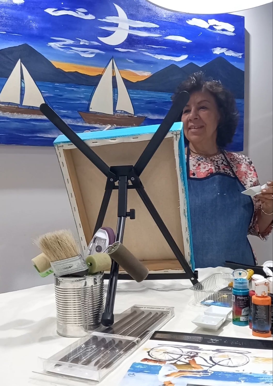 Pintando lienzos para exposición