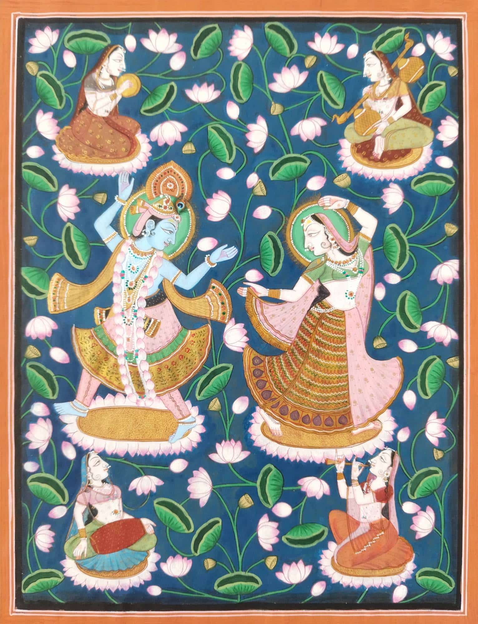 Krishna and Radha enjoying wit