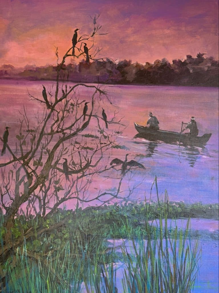 Kerala Lake and fishermen