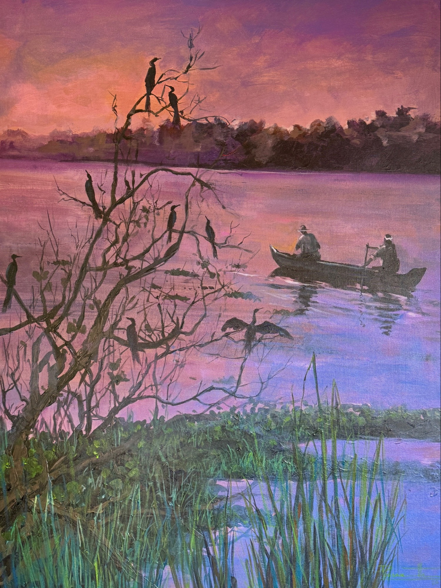 Kerala Lake and fishermen