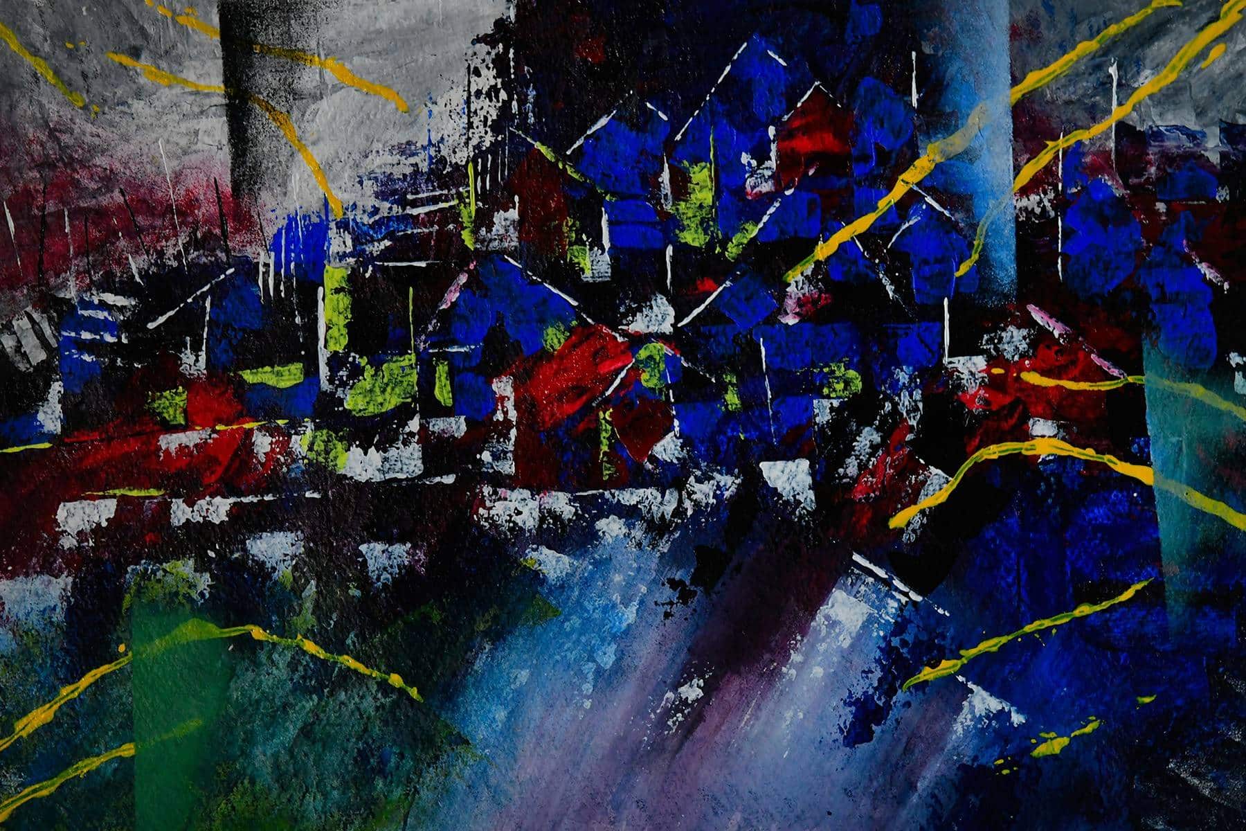 Cityscape Night Abstract,(109)