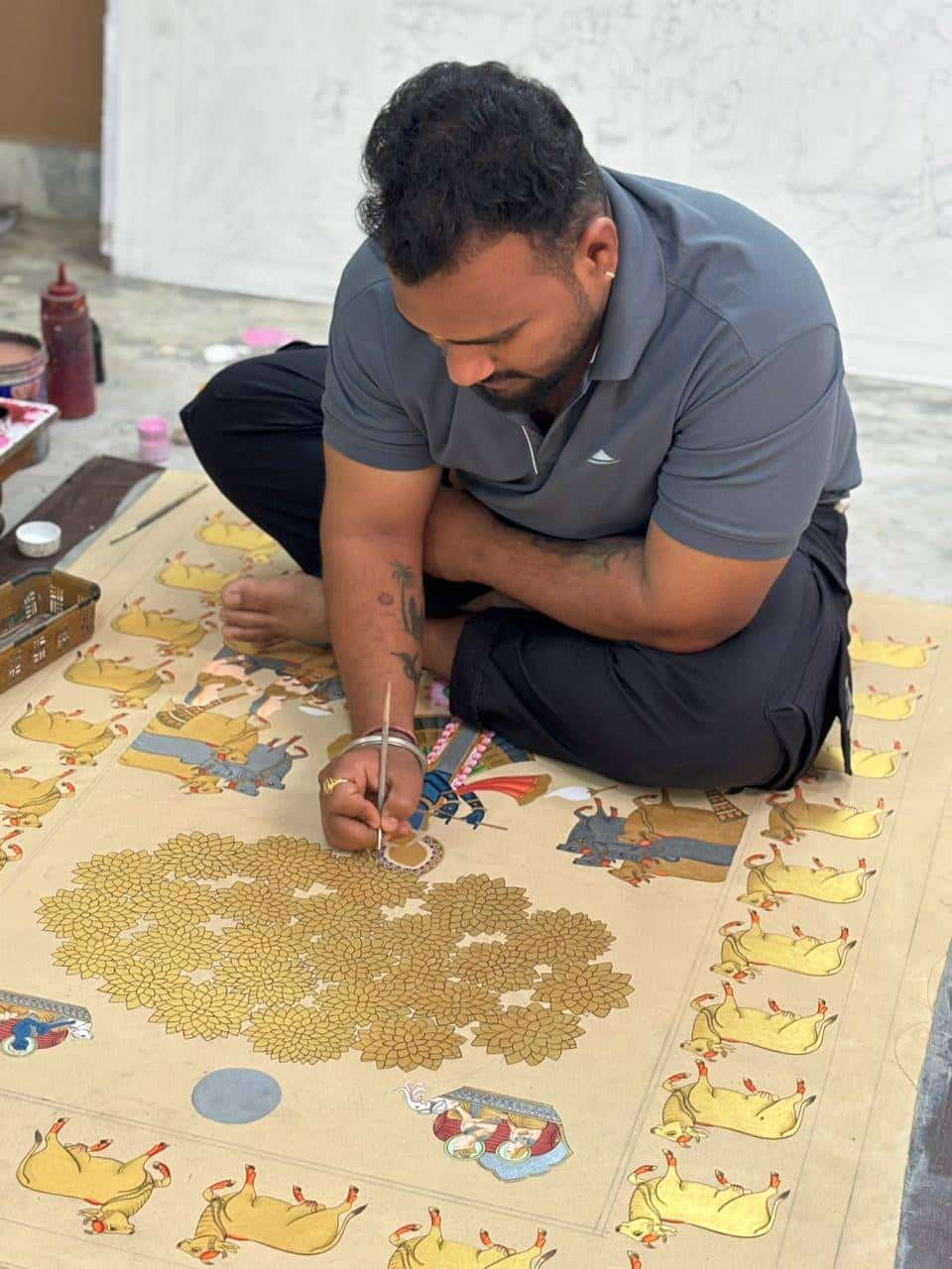 My work preserves the sacred tradition of Pichwai painting