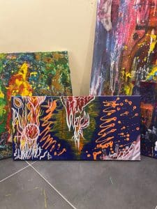 This piece is very near and dear to my heart because I really had to take time with it and figure out what the process of creating it was trying to tell me. I believe it’s a testament to the blood, sweat and tears it took to get to this level of attunement and alignment with myself, God and my Souls journey. A reminder of what has come and a signifier that there is still so much to uncover.