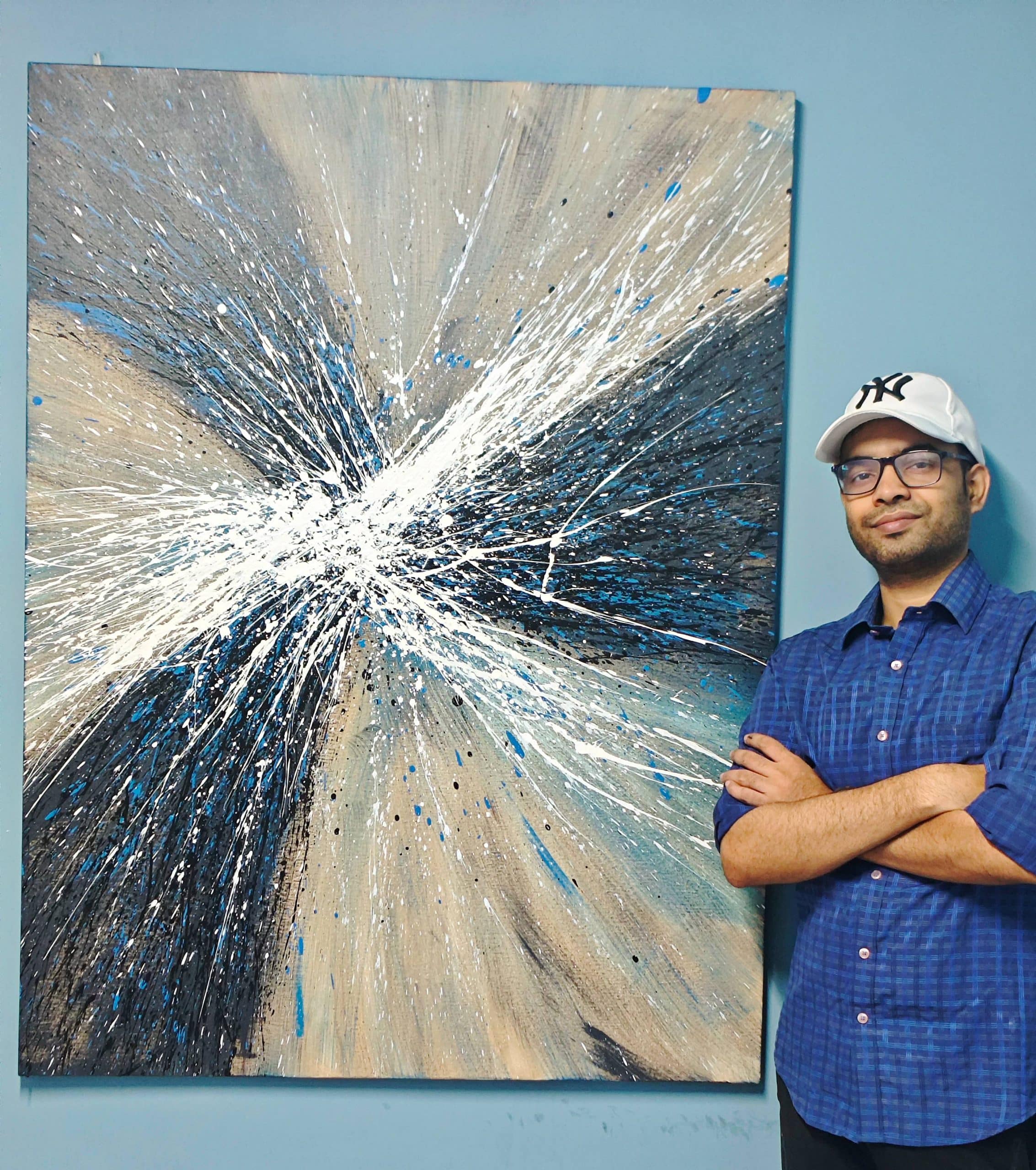 Abstract art on my studio wall