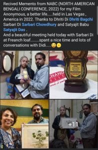 Recieved Memento form The North American Bengali Conference (NABC).