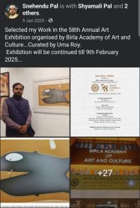 Selected my Painting in the Art Exhibition organized by Birla Academy Art and Culture, 2025.