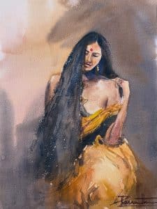 Lady in Yellow saree
